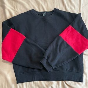 F21-Oversized cropped crew neck sweatshirt